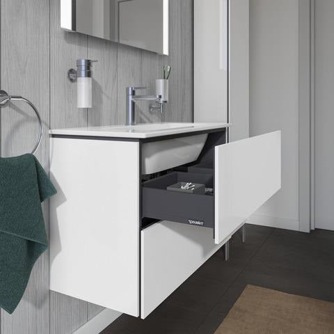 DURAVIT L-Cube Waschtischunterbau 820 mm weiß matt mit 2 Schubkästen und Tip-On-Technik
