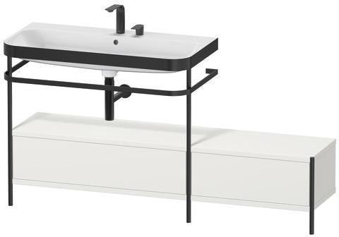 Duravit Waschtischset Happy D.2 Plus 1600x490mm Taupe Supermatt mit Hahnloch und Handtuchhalter