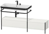 Duravit Waschtischset Happy D.2 Plus 1600x490mm Taupe Supermatt mit Hahnloch und Handtuchhalter