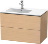 DURAVIT L-Cube Waschtischunterbau 820 mm betongrau matt – 2 Schubkästen, Becken links, wandhängend