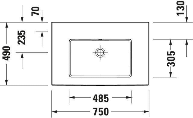 DURAVIT White Tulip Möbelwaschtisch 1050 mm, weiß, mit Überlauf, ohne Hahnloch, wandhängend