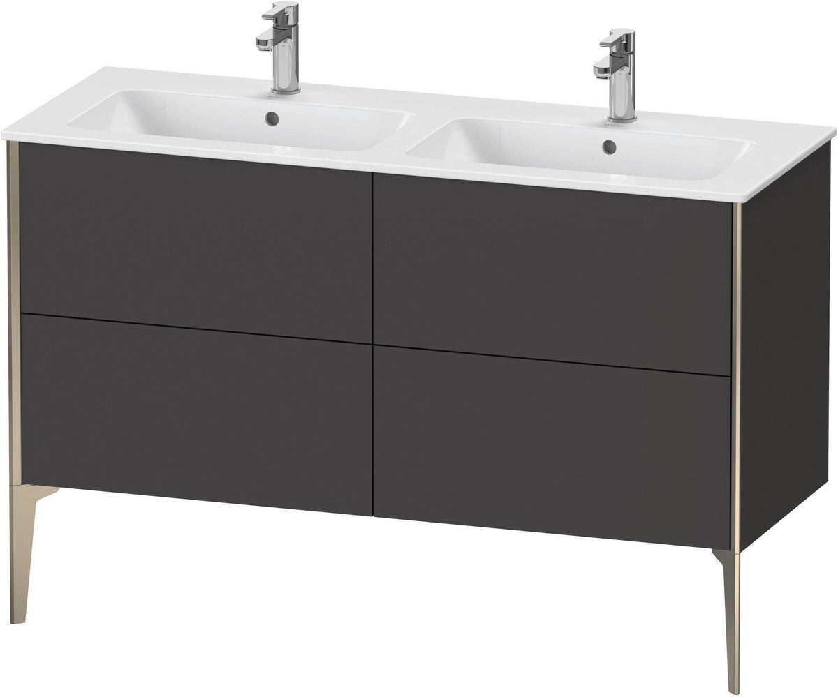 DURAVIT XViu Waschtischunterbau bodenstehend 1280 mm, 4 Auszüge, weiß matt – Tip-On