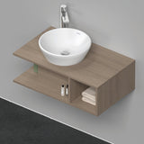 Duravit D-Neo Waschtischunterbau wandhängend 800 mm Eiche Terra, Becken links, 1 offenes Fach