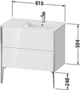 Duravit Waschtischunterbau XVIU 810x834x480mm 2 Auszüge Ahorn Mitte Schürze