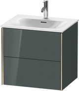 DURAVIT XViu Waschtischunterbau wandhängend 610 mm, 2 Schubladen, dolomiti grey hochglanz
