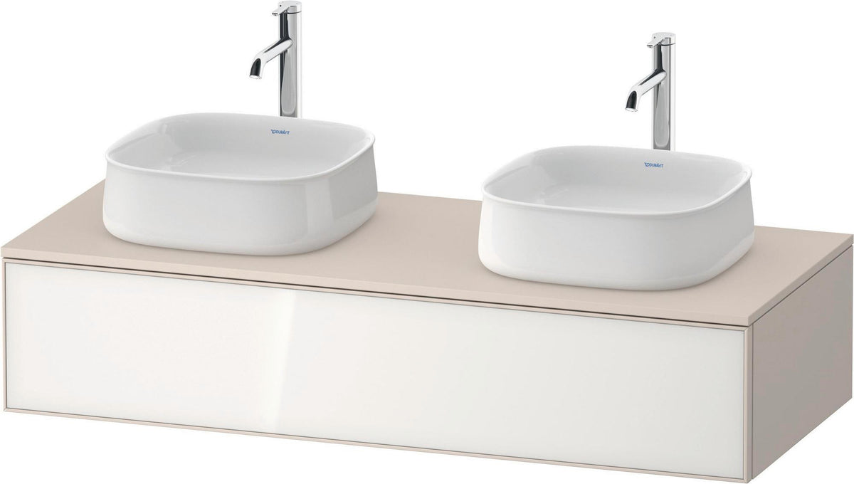 Duravit Zencha Konsolen-Waschtischunterbau 1300 mm Eiche Anthrazit mit Tip-on und Soft-Close