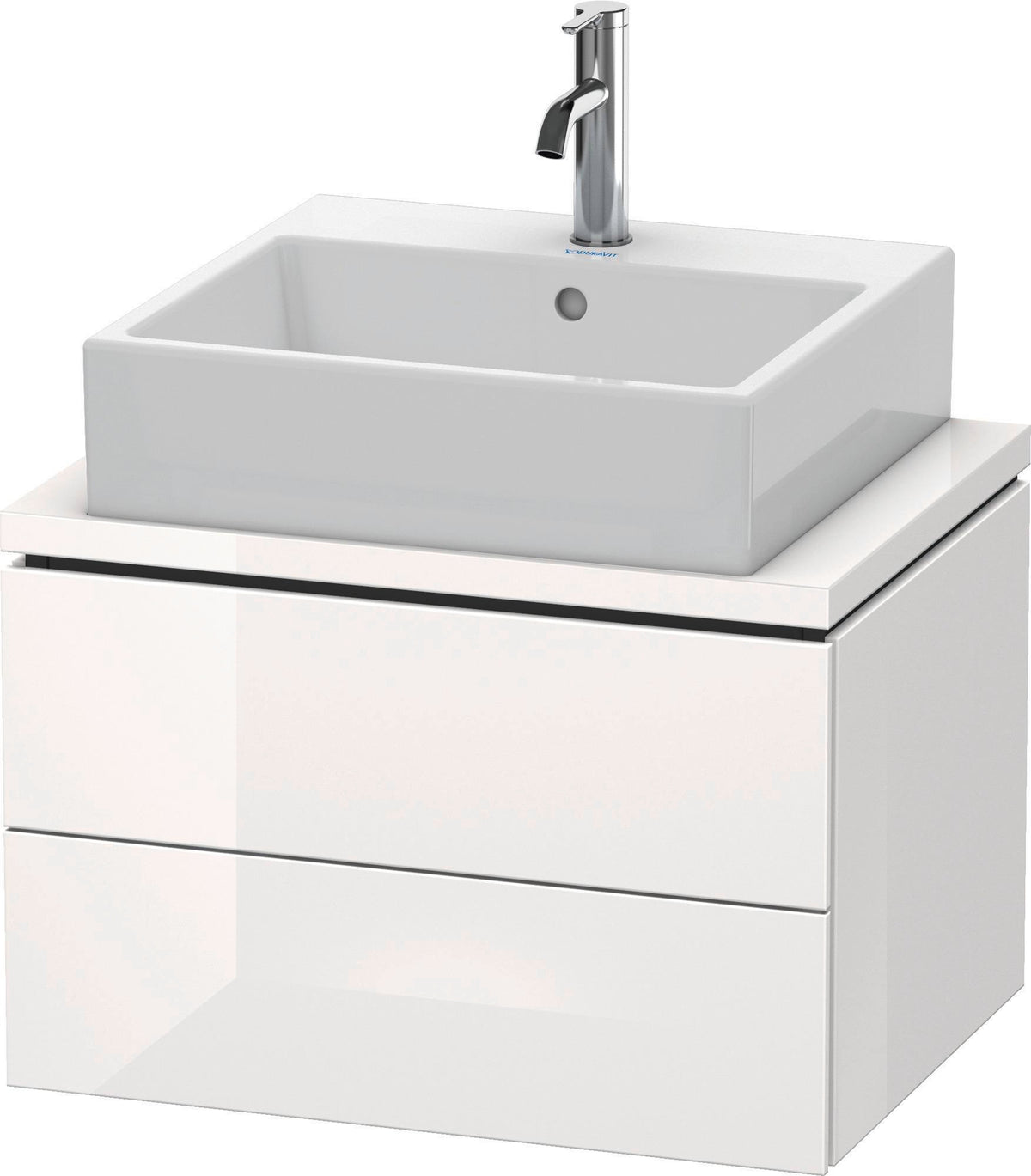 Duravit L-Cube Konsolenwaschtischunterbau 620 mm betongrau matt mit 2 Schubkästen und Tip-On-Technik