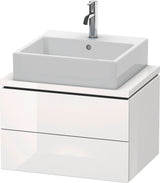 Duravit L-Cube Konsolenwaschtischunterbau 620 mm betongrau matt mit 2 Schubkästen und Tip-On-Technik