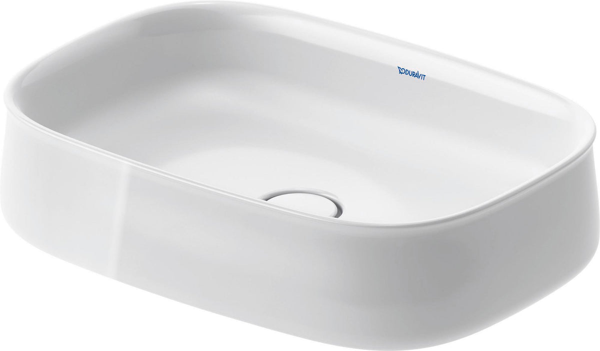 DURAVIT Zencha Aufsatzbecken 550 mm – Weiß, ohne Hahnloch & Überlauf, DuraCeram
