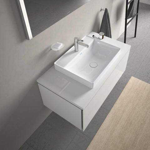 Duravit DuraSquare Aufsatzwaschtisch 600 mm, weiß, ohne Überlauf, mit Hahnlochbank – Design by Duravit