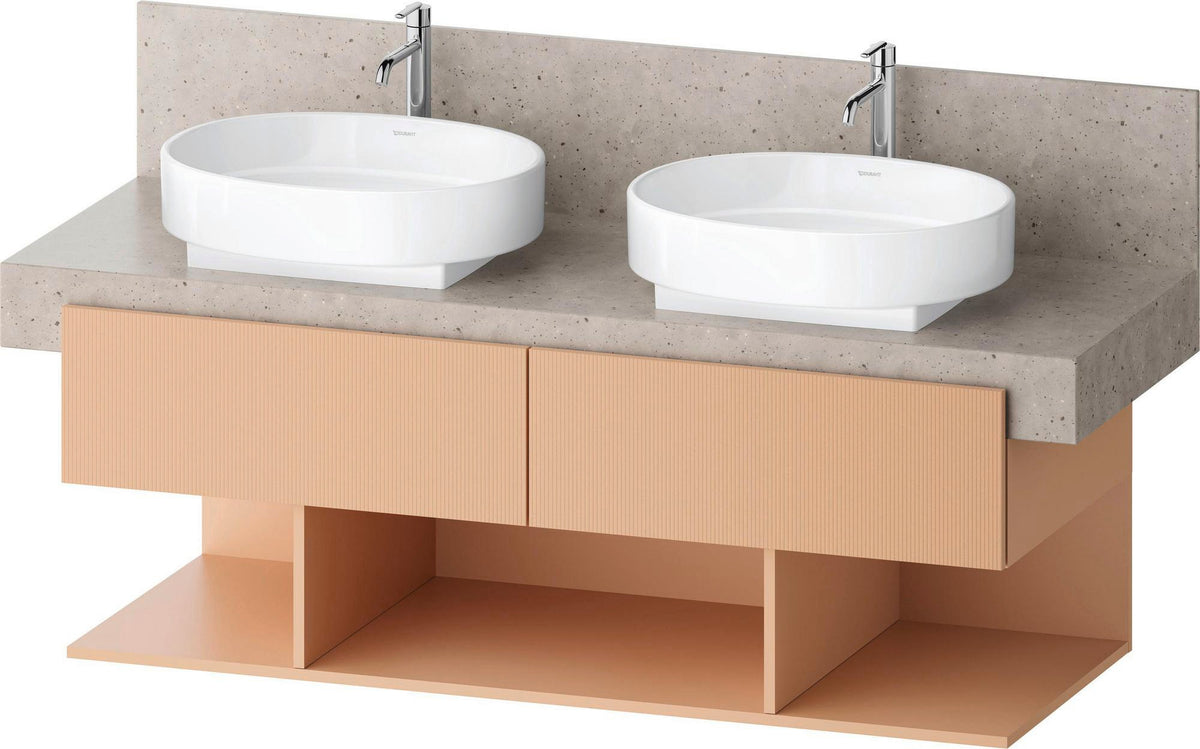 DURAVIT Balcoon Konsolenwaschtischunterbau 1200 mm Sandbeige Struktur mit 2 Schubkästen und 3 offenen Fächern