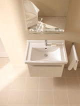 DURAVIT Möbelwaschtisch Starck 3 850 mm mit Überlauf, 1 Hahnloch, weiß – Wandhängend