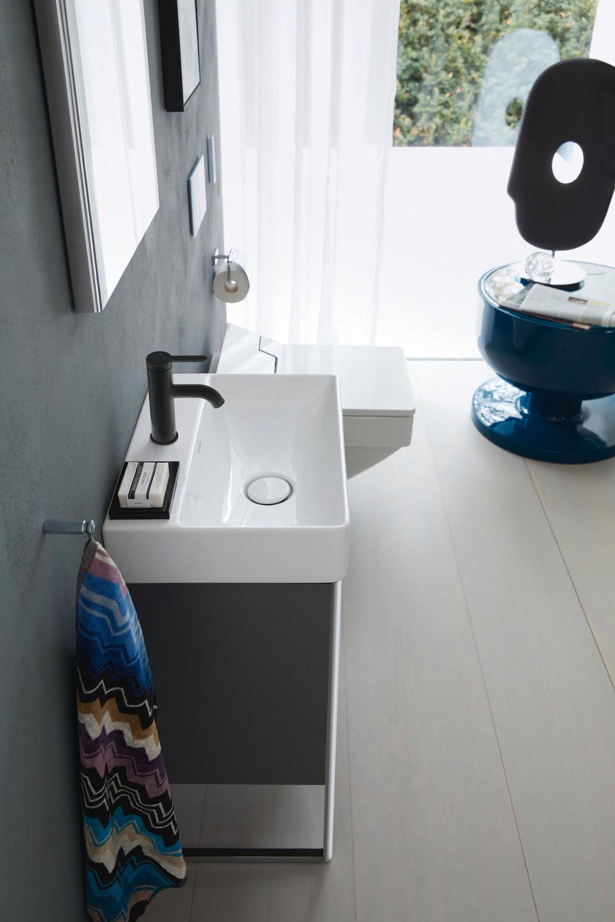 Duravit C.1 Einhebel-Waschtischmischer 91 mm Schwarz Matt – Ohne Zugstange