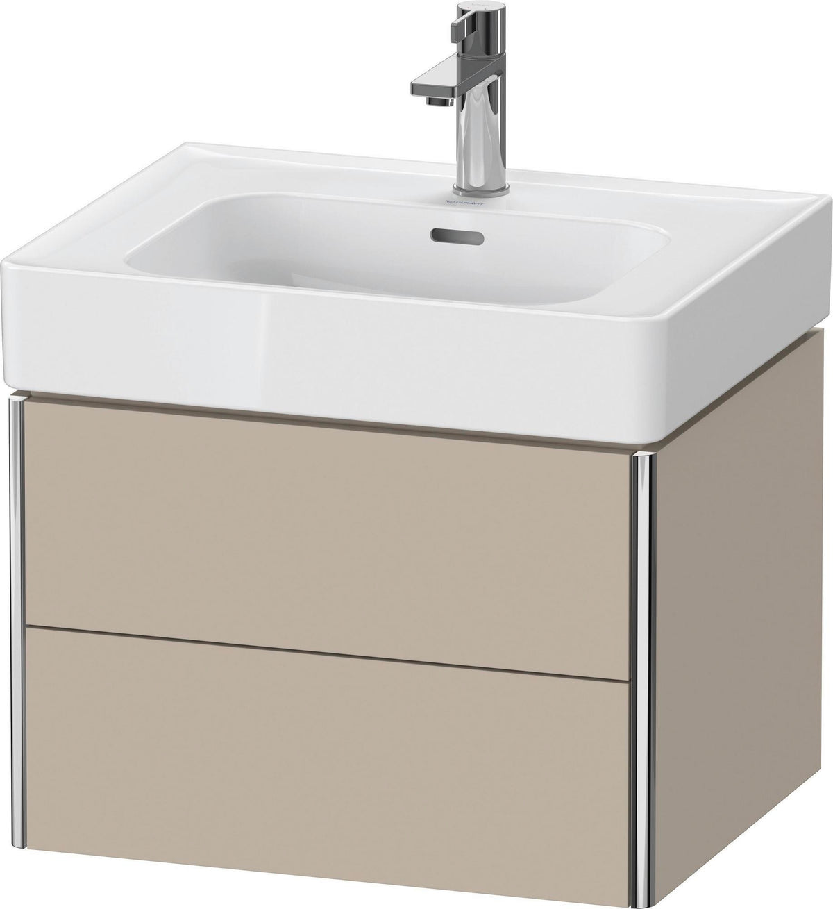 Duravit XSquare Waschtischunterbau 584 mm, 2 Schubkästen, Tip-on, Taupe