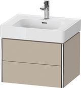 Duravit XSquare Waschtischunterbau 584 mm, 2 Schubkästen, Tip-on, Taupe