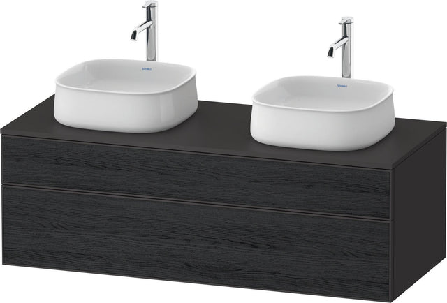 DURAVIT Zencha Konsolen-Waschtischunterbau 1300 mm Eiche Anthrazit wandhängend