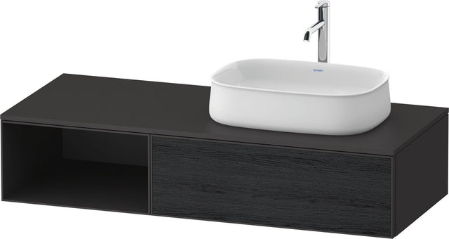 Duravit Zencha Konsolenwaschtischunterbau 1300 mm Eiche Anthrazit mit Auszug