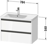 DURAVIT Ketho.2 Waschtischunterbau 784 mm Eiche Terra mit 2 Schubkästen und Soft-Close
