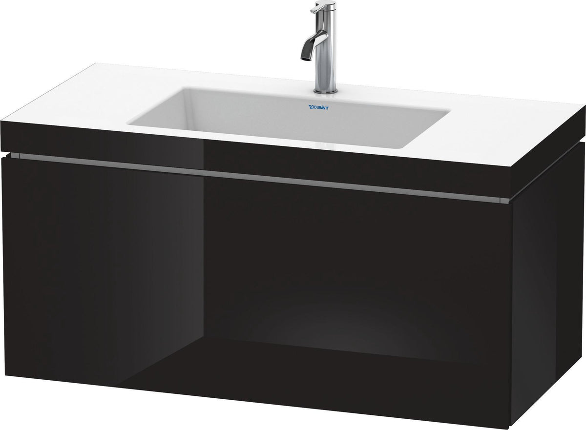 DURAVIT L-Cube c-bonded Waschtischset 1000 mm Schwarz Hochglanz mit Vero Air Waschtisch