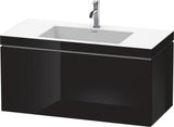DURAVIT L-Cube c-bonded Waschtischset 1000 mm Schwarz Hochglanz mit Vero Air Waschtisch
