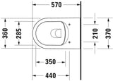 DURAVIT Wand-WC ME by Starck 570 mm spülrandlos mit WonderGliss Weiß