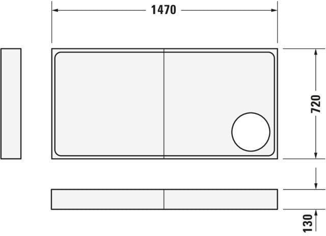 DURAVIT Starck Slimline Duschwanne 1400x750 mm Weiß Sanitäracryl mit Antislip
