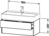 DURAVIT XSquare Waschtischunterbau 984 mm mit 2 Schubkästen, Seitenteile s-matt, Eiche-Ausführung