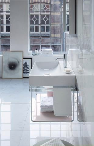 Duravit DuraSquare Metallkonsole mit Handtuchhalter links/rechts in Chrom – 665 mm