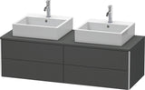 DURAVIT XSquare Waschtischunterbau 1400 mm, 4 Schubkästen, wandhängend, Betongrau Matt