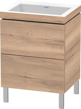 DURAVIT L-Cube c-bonded Waschtischset Eiche 600 mm mit 2 Auszügen & Tip-on