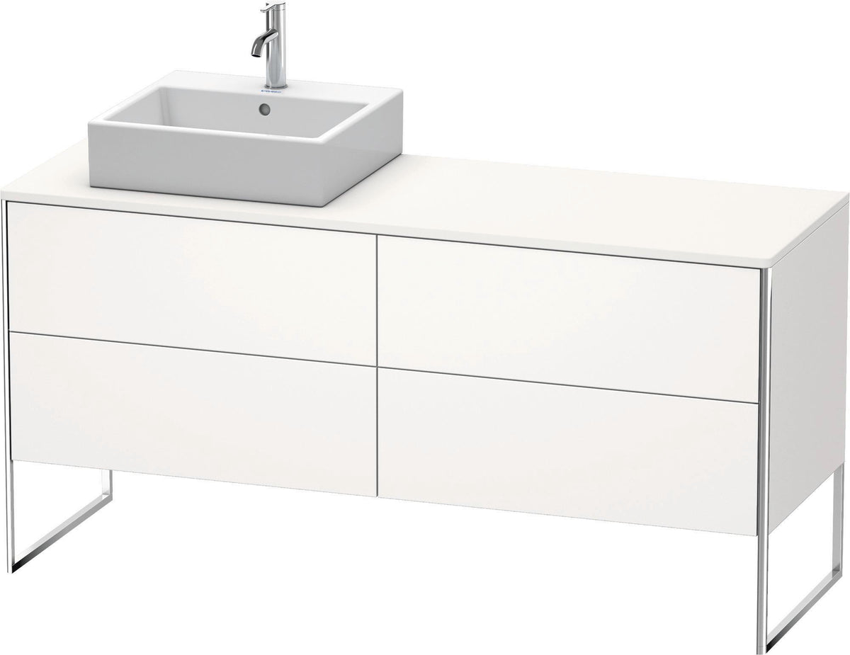 DURAVIT XSquare Waschtischunterbau betongrau matt 1600 mm mit 4 Auszügen, bodenstehend
