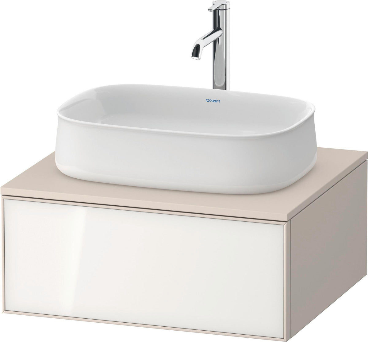 DURAVIT Zencha Konsolen-Waschtischunterbau 650 mm Eiche Anthrazit mit 1 Auszug und Push-Open