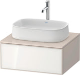 DURAVIT Zencha Konsolen-Waschtischunterbau 650 mm Eiche Anthrazit mit 1 Auszug und Push-Open