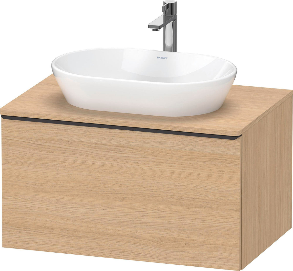 DURAVIT D-Neo Konsolenwaschtischunterbau 800 mm betongrau matt mit Bronze-Griff und Soft-Close-Auszug