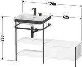 Duravit Waschtischset Happy D.2 Plus 1200x490 mm Ein Hahnloch Taupe Supermatt mit Konsole