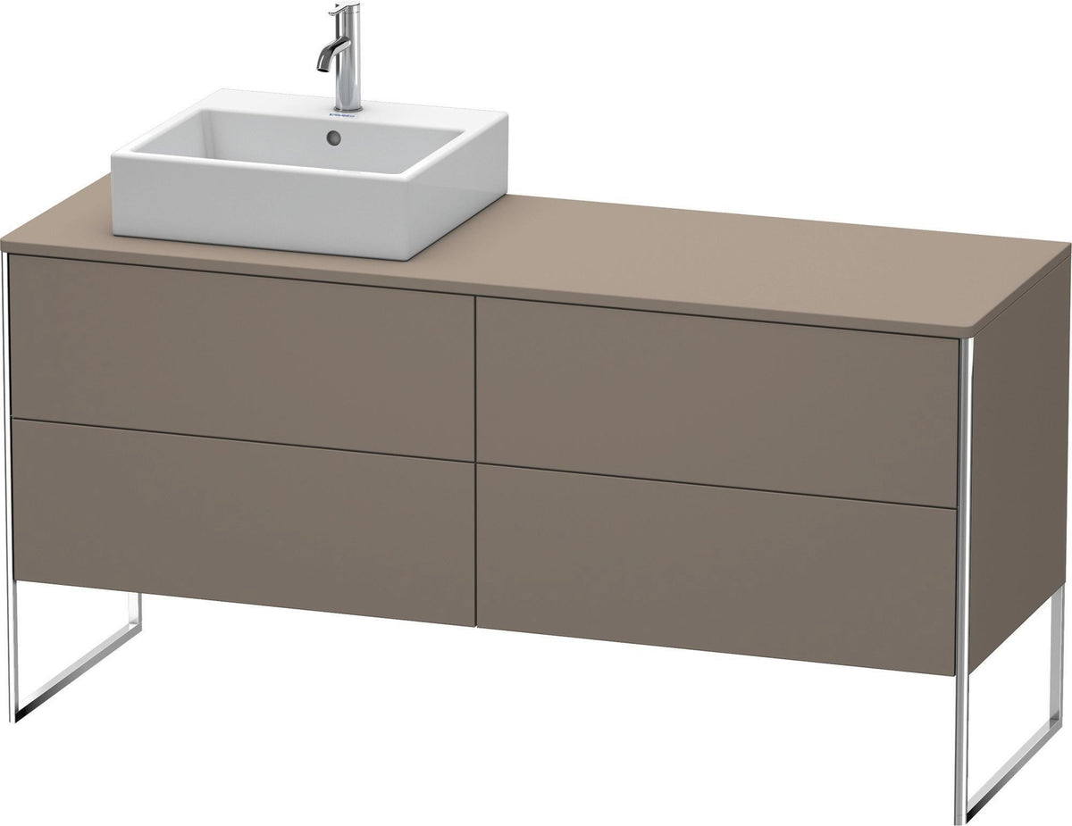 DURAVIT XSquare Waschtischunterbau betongrau matt 1600 mm mit 4 Auszügen, bodenstehend
