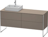 DURAVIT XSquare Waschtischunterbau betongrau matt 1600 mm mit 4 Auszügen, bodenstehend