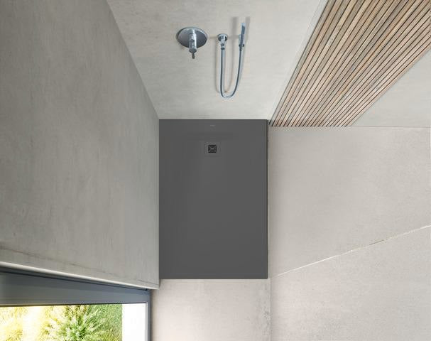DURAVIT Sustano Duschwanne 1400x900x30 mm Mineralguss Dunkelgrau Matt – Bodenbündig & Halbeinbau