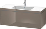 DURAVIT L-Cube c-bonded Waschtischset 1200 mm Flannel Grey Hochglanz mit Vero Air Waschtisch