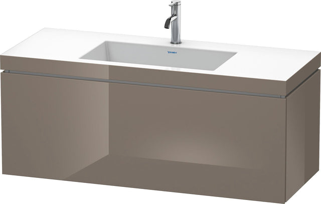 DURAVIT L-Cube c-bonded Waschtischset 1200 mm Flannel Grey Hochglanz mit Vero Air Waschtisch