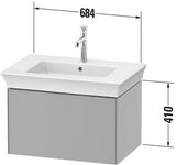 DURAVIT White Tulip Waschtischunterbau 684 mm wandhängend, 1 Auszug, Nussbaum/Taupe Hochglanz