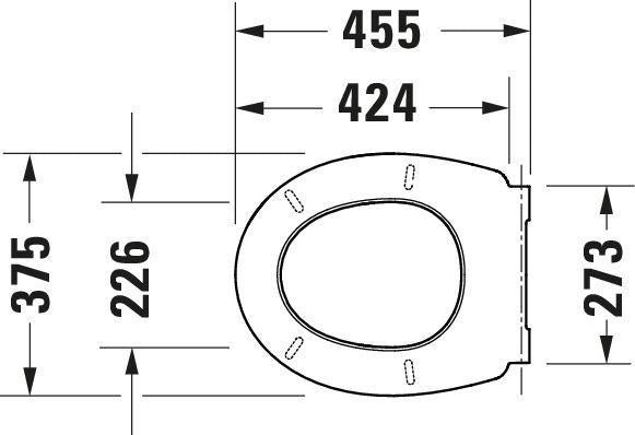 DURAVIT WC-Sitz Universal Weiß Hochglanz mit Absenkautomatik und abnehmbarer Sitzgarnitur 375x455x42 mm