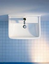 DURAVIT Waschtisch Starck 3 650 mm mit Überlauf, Hahnlochbank und WonderGliss in Weiß