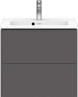Duravit L-Cube Waschtischunterbau 620 mm Weiß Matt mit 2 Schubkästen und Tip-On Technik
