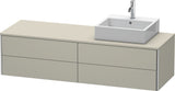 Duravit XSquare Waschtischunterbau 1600 mm betongrau matt, 4 Schubkästen, wandhängend