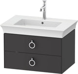 Duravit White Tulip Waschtischunterbau wandhängend 684 mm mit 2 Schubkästen und Griff, weiß seidenmatt