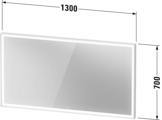 DURAVIT L-Cube Lichtspiegel 650x700mm mit Sensor, LED-Beleuchtung, Spiegelheizung & Kondensschutz, Weiß