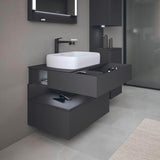 DURAVIT Qatego Hochschrank 400 mm, 2 Türen, weiß Hochglanz, Eiche Schw. Matt