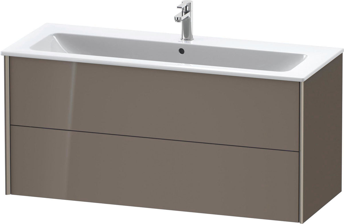 Duravit XViu Waschtischunterbau wandhängend 1210 mm, 2 Schubkästen, champagner matt/weiß matt