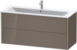 Duravit XViu Waschtischunterbau wandhängend 1210 mm, 2 Schubkästen, champagner matt/weiß matt
